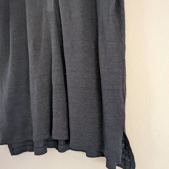 NWT Sanctuary Black Linen Relaxed Fit V-Neck Tee Casual‎ Comfy Minimal Layer M - Picture 4 of 8